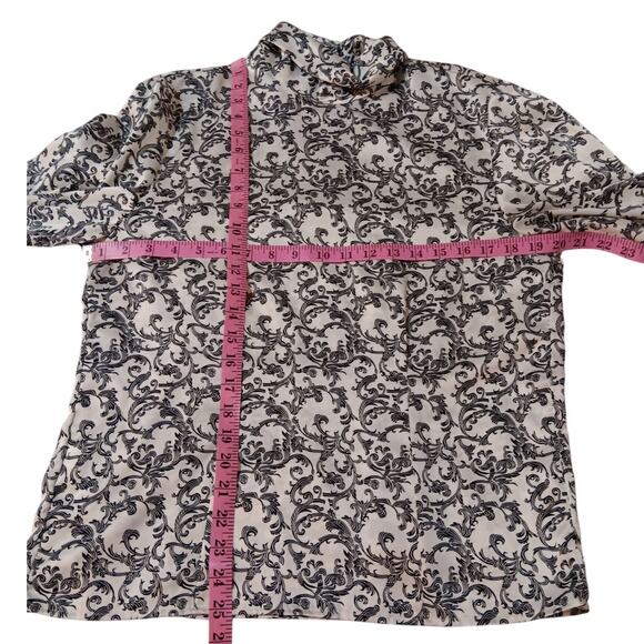 VINTAGE Satin Blouse Top Shirt 12 High Neck Classic Timeless CareerOffice Dressy - Picture 6 of 13